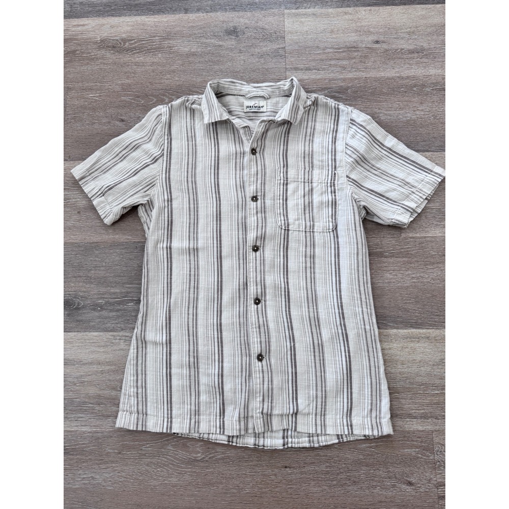 Jeremiah American Legacy Mens Short Sleeve Cotton Striped‎ Button Down Shirt Sml